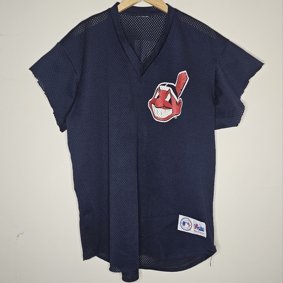 Vintage 1995 Manny Ramirez Indians Mesh Pullover Jersey Size XL Made in USA - Picture 2 of 9